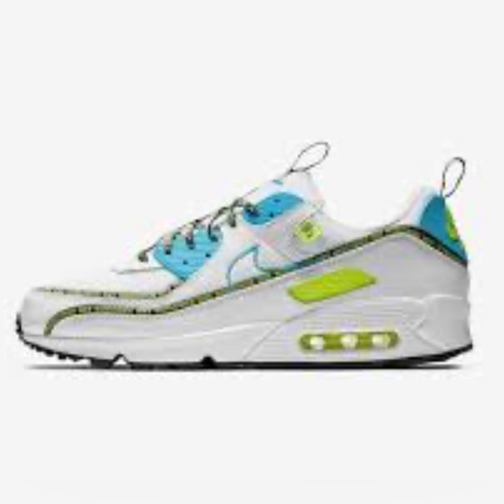 Kid’s Nike Air Max 90 SE Worldwide Pack GS Size Blue Fury Volt 3Y